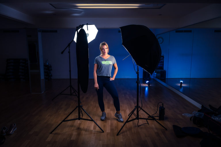 Athletin im Studio fotografier